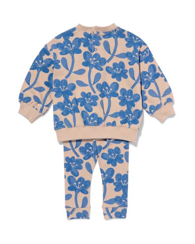 baby kledingset sweater en legging bloemen zand 74 - 33066253 - HEMA