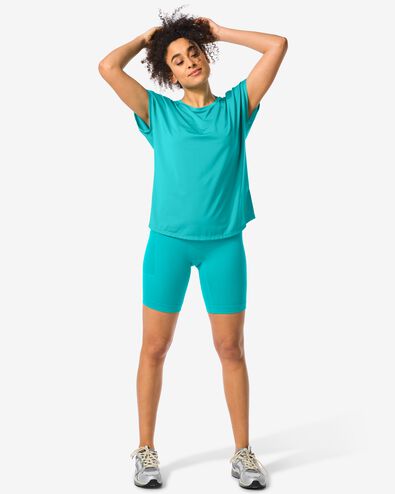 dames korte sportlegging naadloos turquoise XL - 36030341 - HEMA