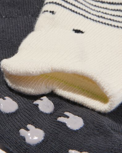 2 paires de chaussettes bébé Miffy terry gris 0-3 m - 4720041 - HEMA