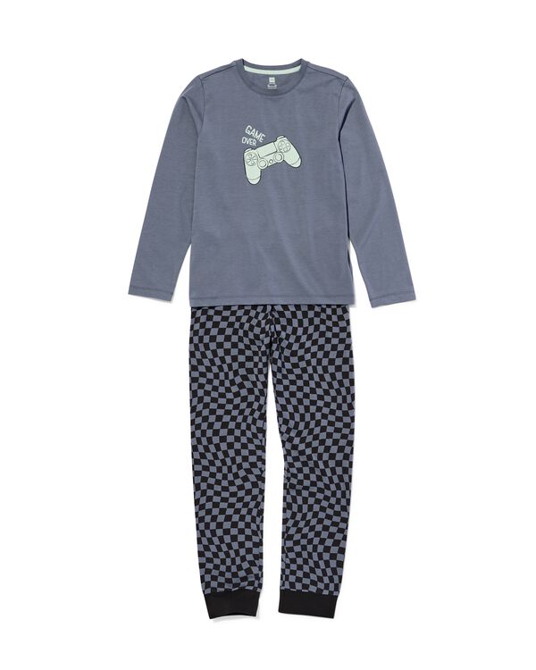 kinderpyjama katoen gamen zwart zwart - 23040740BLACK - HEMA