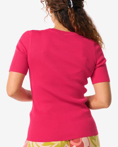 Damen-Pullover Louisa, gerippt rosa XL - 36262454 - HEMA