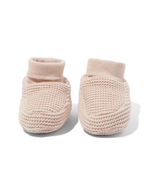 newborn sloffen gebreid beige beige - 33236050BEIGE - HEMA