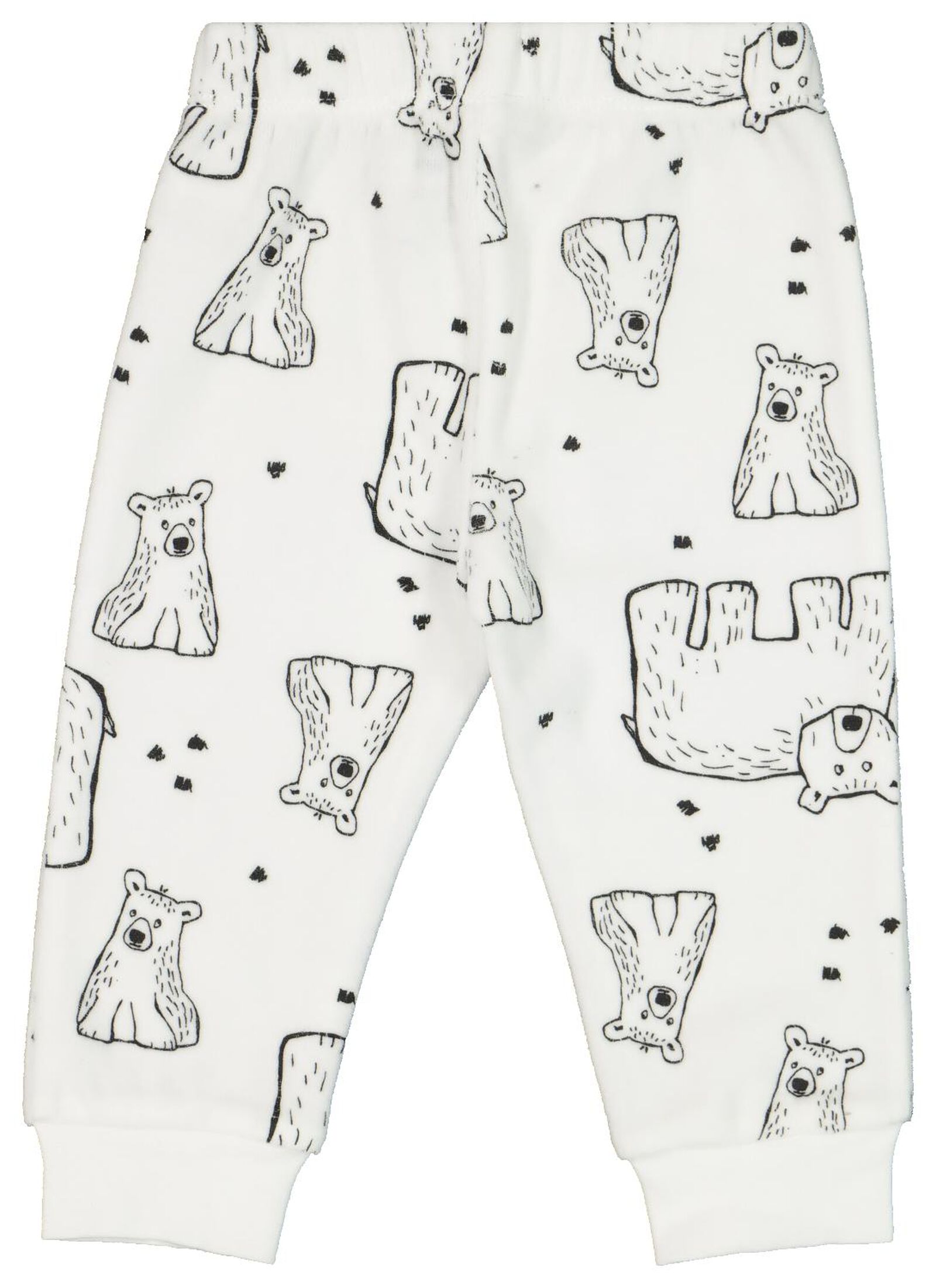 pyjama bébé velours ours blanc cassé - HEMA