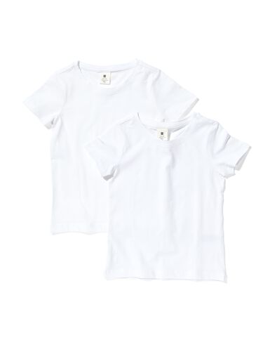 2er-Pack Kinder-Shirts, Biobaumwolle weiß 134/140 - 30835764 - HEMA