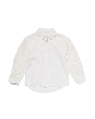 kinderblouse broderie gebroken wit 98/104 - 30873951 - HEMA