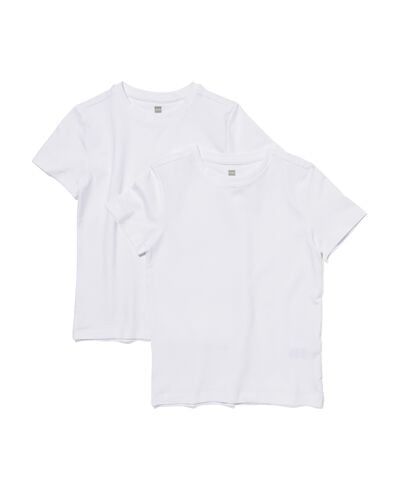 2er-Pack Kinder-T-Shirts, Biobaumwolle weiß 146/152 - 30729415 - HEMA