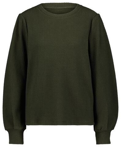 Damen-Shirt, Struktur olivgrün - 1000025307 - HEMA