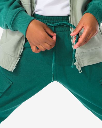 pantalon sweat cargo enfant vert 110/116 - 30787015 - HEMA