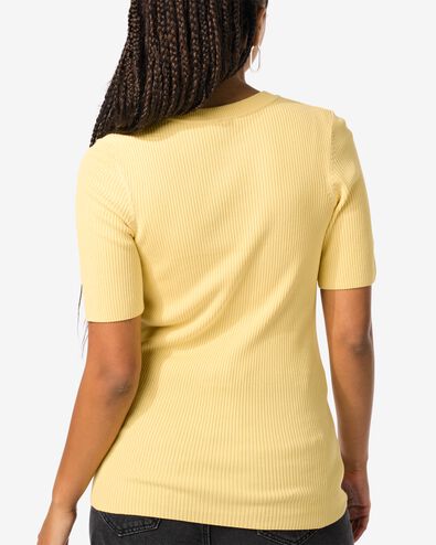 Damen-Pullover Louisa, gerippt gelb S - 36257551 - HEMA