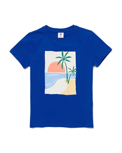 Kinder-T-Shirt, Sonnenuntergang blau 134/140 - 30785185 - HEMA