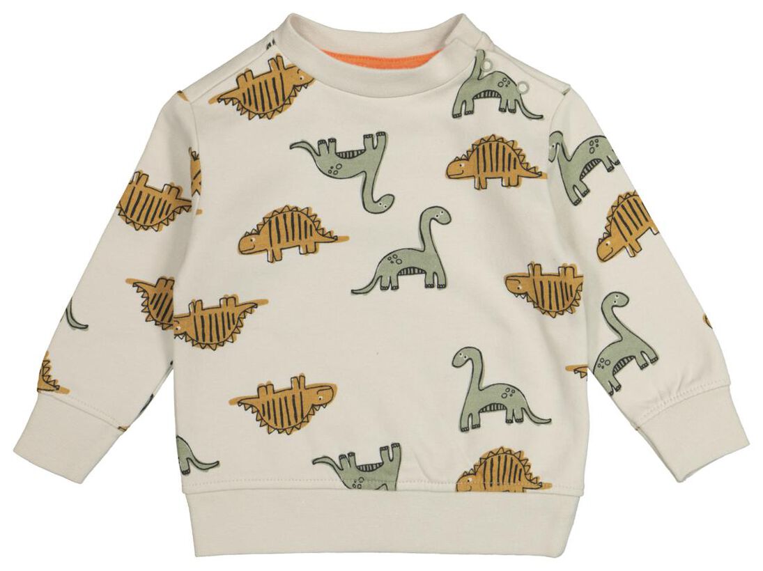spijsvertering beneden Dag baby sweater dinosaur sand - HEMA