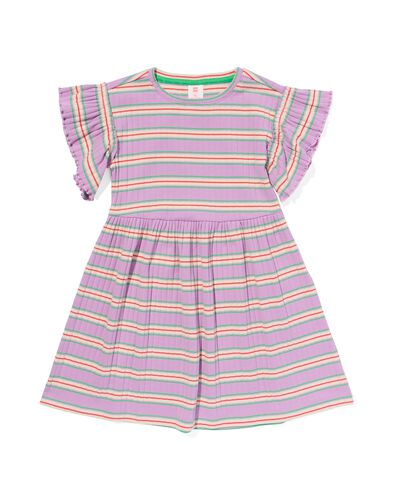 Kinder-Kleid, gerippt violett 122/128 - 30834454 - HEMA