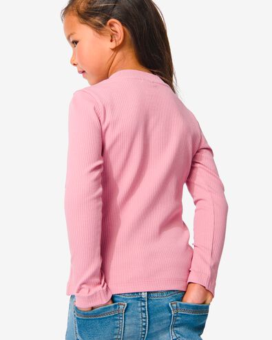 t-shirt enfant avec côtes vieux rose 86/92 - 30808240 - HEMA