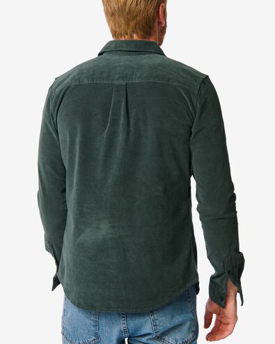 chemise homme côte velours vert L - 2108522 - HEMA