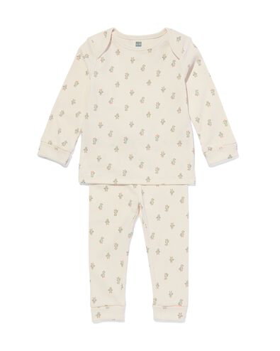 größenflexibler Baby-Pyjama, gerippt, Enten eierschalenfarben 92/104 - 33309732 - HEMA
