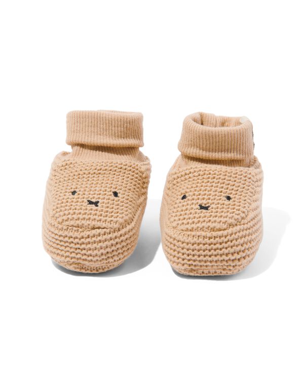 nijntje newborn sloffen gebreid lichtbruin lichtbruin - 33236250LIGHTBROWN - HEMA