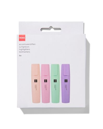 4er-Pack Textmarker, Pastellfarben - 14400400 - HEMA
