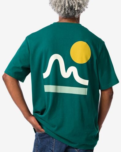 t-shirt homme avec impression dans le dos vert XXL - 2119524 - HEMA