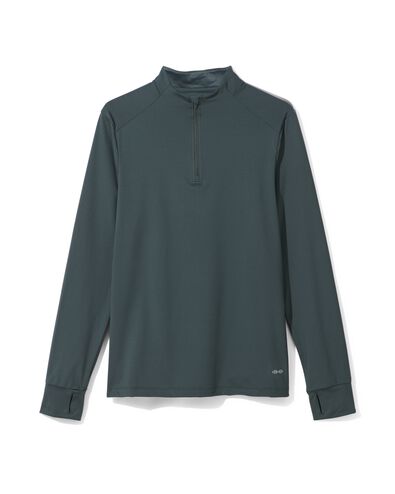 heren fleece sportshirt groen XL - 36090215 - HEMA