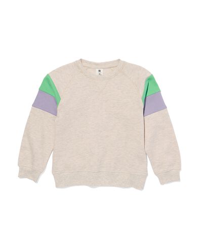 Kinder-Sweatshirt, Colourblocking beige 110/116 - 30777525 - HEMA