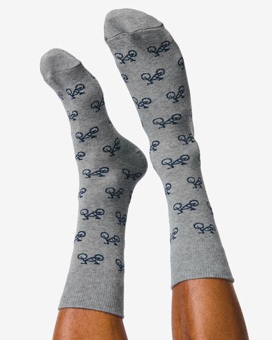 5er-Pack Herren-Socken, mit Baumwolle dunkelblau 43/46 - 4130712 - HEMA