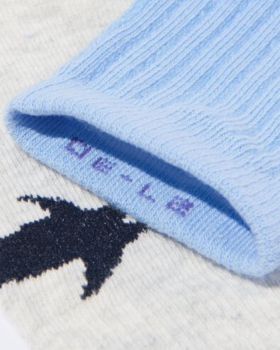 5 paires de chaussettes enfant avec du coton bleu foncé 31/34 - 4330173 - HEMA