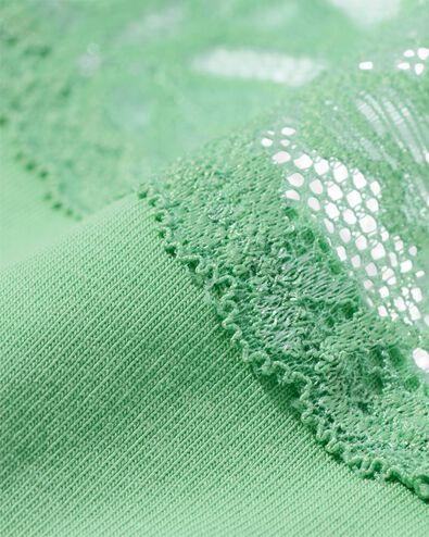 slip femme coton avec dentelle vert - HEMA