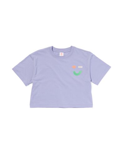 Kinder-T-Shirt mit zwinkerndem Gesichts-Emoji lila 122/128 - 30863663 - HEMA