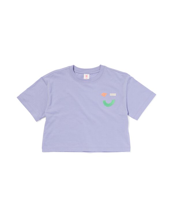 Kinder-T-Shirt mit zwinkerndem Gesichts-Emoji lila lila - 30863628LILAC - HEMA