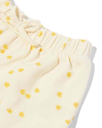 ensemble de vêtements t-shirt et short nouveau-né fleurs jaune pâle 74 - 33498715 - HEMA