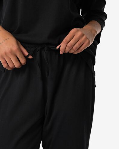 damespyjamabroek met katoen zwart M - 23470242 - HEMA