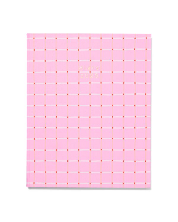 agenda de bureau 2025 A4 textile rose - 14690068 - HEMA