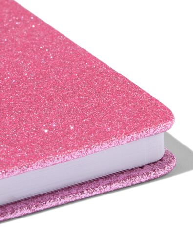 notitieboekje A5 glitter roze - 14130228 - HEMA