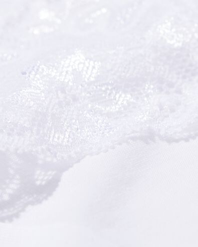 Damen-String, Baumwolle, mit Spitze weiß XS - 19640076 - HEMA