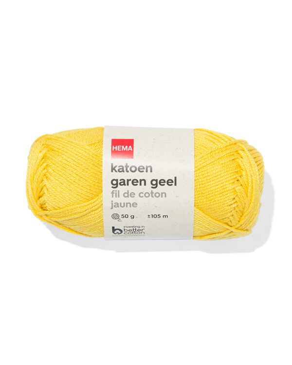 Baumwollgarn, gelb, 50 g, 105 m - 60760015 - HEMA