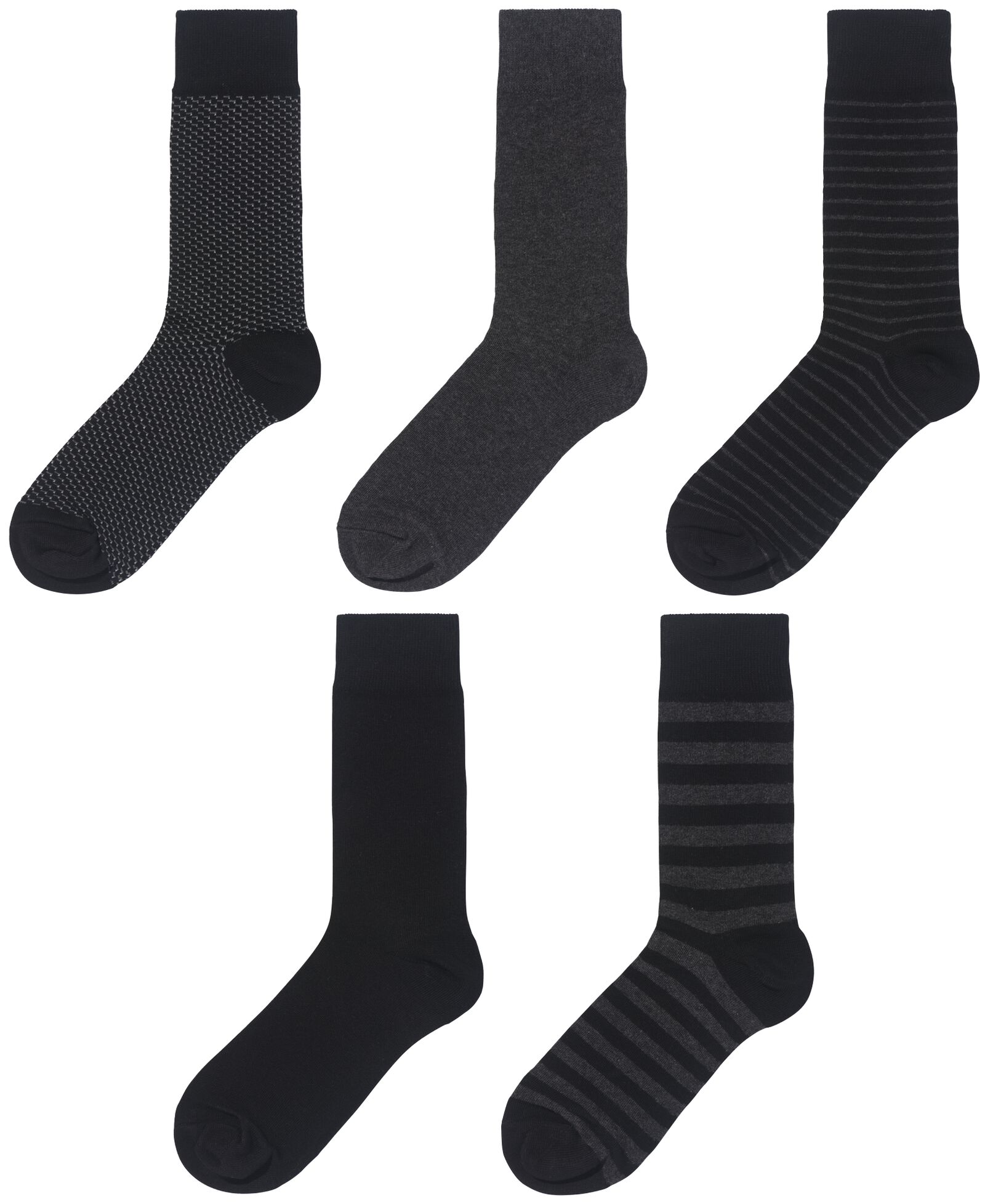 5 paires de chaussettes homme avec coton noir - HEMA