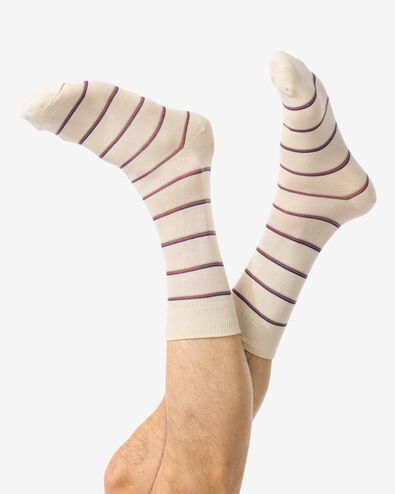 Herren-Socken, mit Baumwollanteil, Streifen beige 43/46 - 4152682 - HEMA