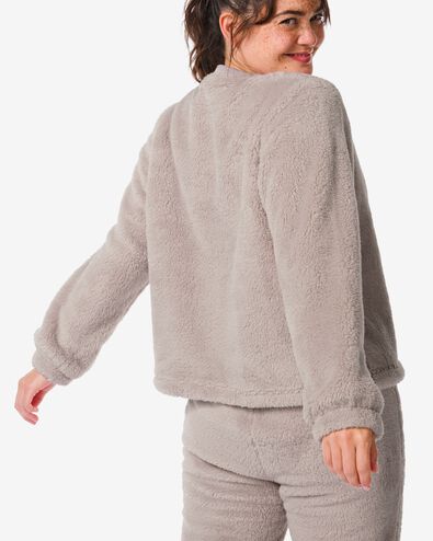 Damen-Lounge-Sweatshirt, Teddyplüsch beige L - 23460293 - HEMA