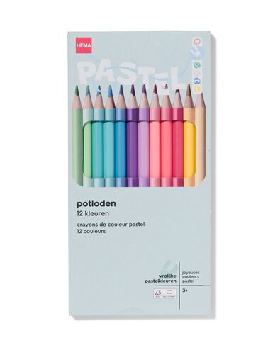 Crayon de couleur 18cm Pastel x12 MA PLUME ECO : le lot de 12