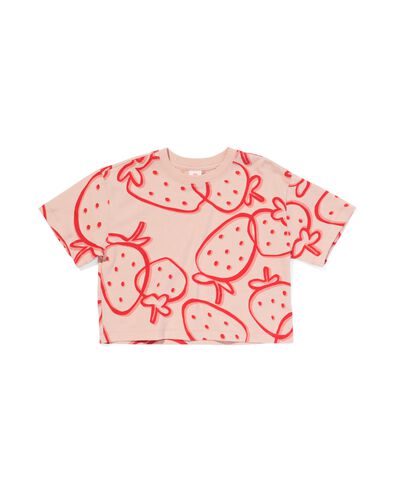 kinder t-shirt aardbeien rose pâle 134/140 - 30863654 - HEMA