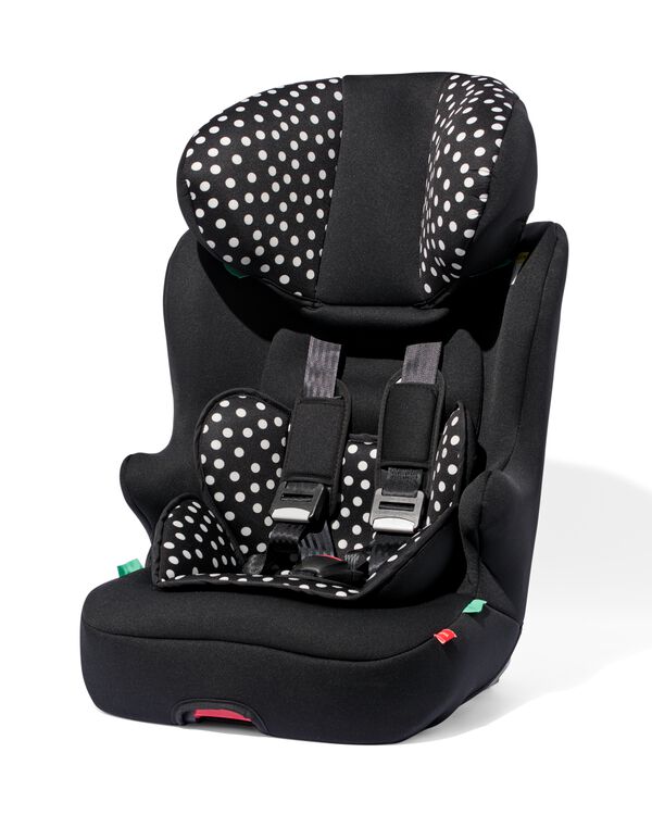 Auto-Kindersitz, mitwachsend, 76 – 150 cm, ISOFIX, schwarz mit weißen Punkten - 41770039 - HEMA