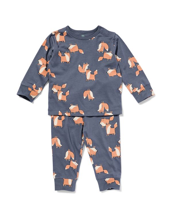 Babypyjama, Baumwolle mit Fuchsmotiven anthrazit anthrazit - 33313730ANTHRACITE - HEMA