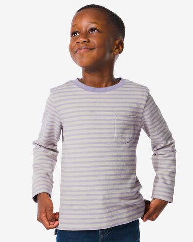Kinder-Shirt, Streifen violett 110/116 - 30778670 - HEMA