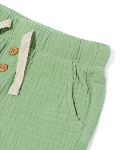 baby korte broek mousseline groen 80 - 33107754 - HEMA