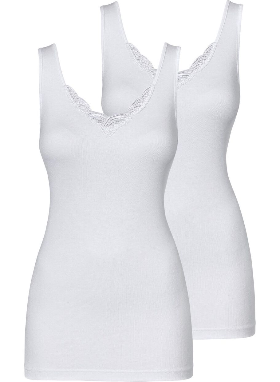 Whitney Voorwaardelijk Insecten tellen 2-pack women's vests white - HEMA