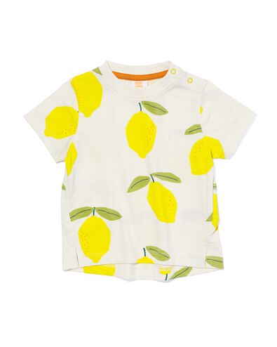 baby t-shirt citroenen gebroken wit 92 - 33103456 - HEMA