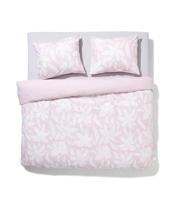 housse de couette - coton doux - 200x220 - fleur - lilas - 5730159 - HEMA