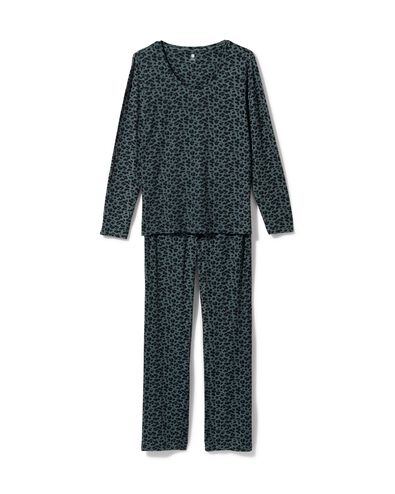 pyjama femme micro vert S - 23460215 - HEMA