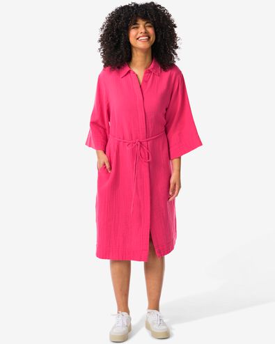 Damen-Kleid Lynn, mit Knopfleiste rosa S - 36280171 - HEMA