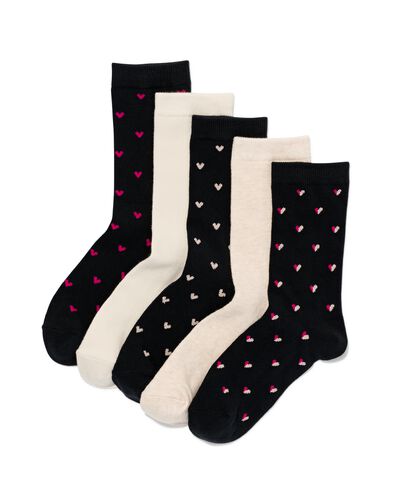 5 paires de chaussettes femme avec coton noir 39/42 - 4270407 - HEMA